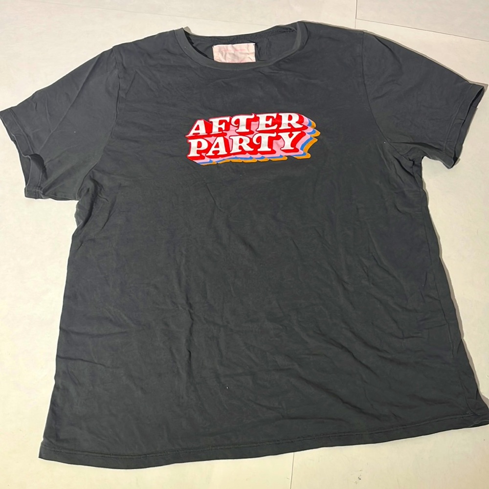 Ban.do After Party t-shirt tee shirt small gray red pink